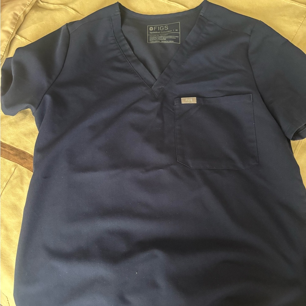 Figs navy Blue Scrub Top